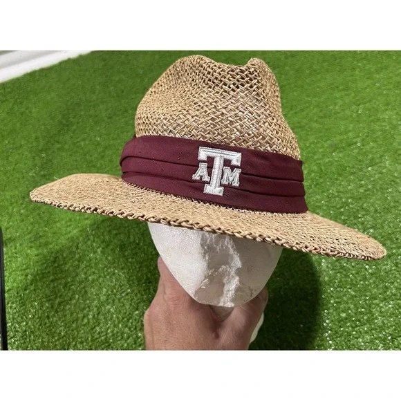 Texas A&M Adidas Hat S/M Aggie Football Straw Hat Sun Hat Never Worn Gambler Hat - Picture 7 of 9